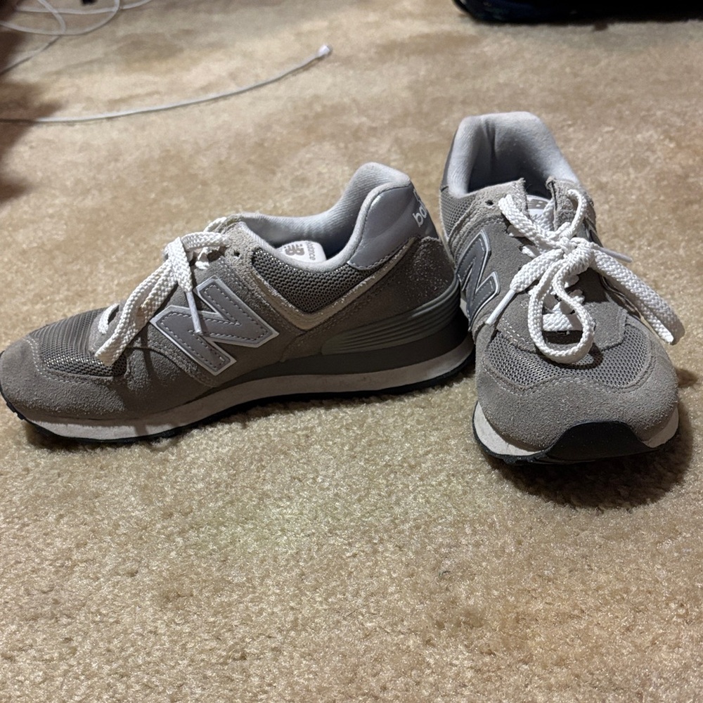 New Balance Classic Gray and White Sneakers